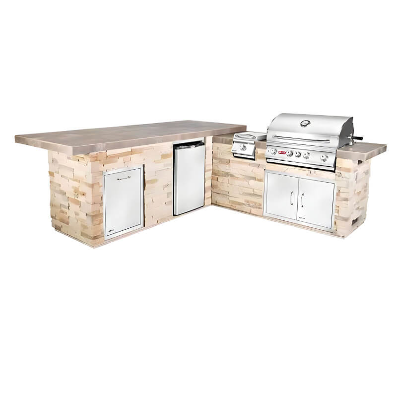 Bull Gourmet Q L-Shaped BBQ Grill Island.
