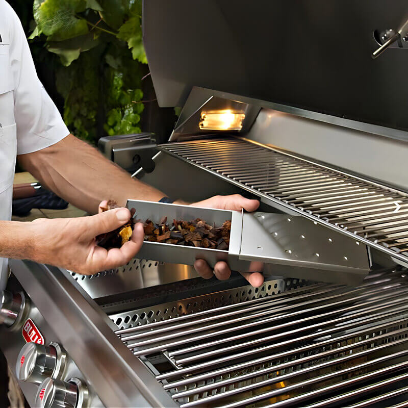 Bull Large Easy Fill Stainless Steel Smoker Box - 75000.