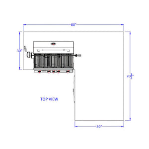 Bull Little Q L-Shaped BBQ Grill Island.