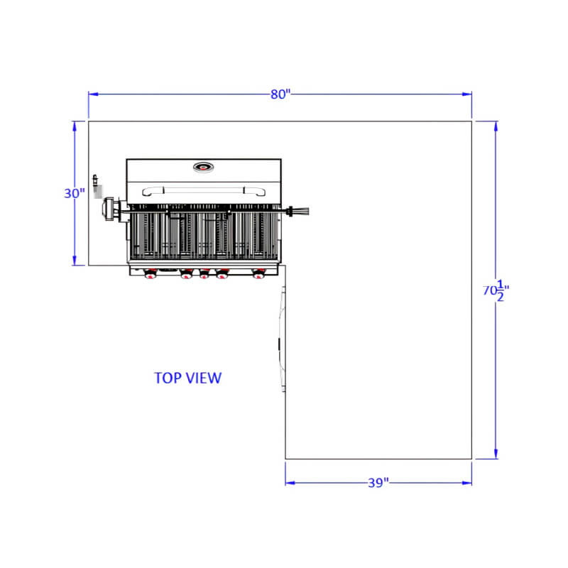 Bull Little Q L-Shaped BBQ Grill Island.