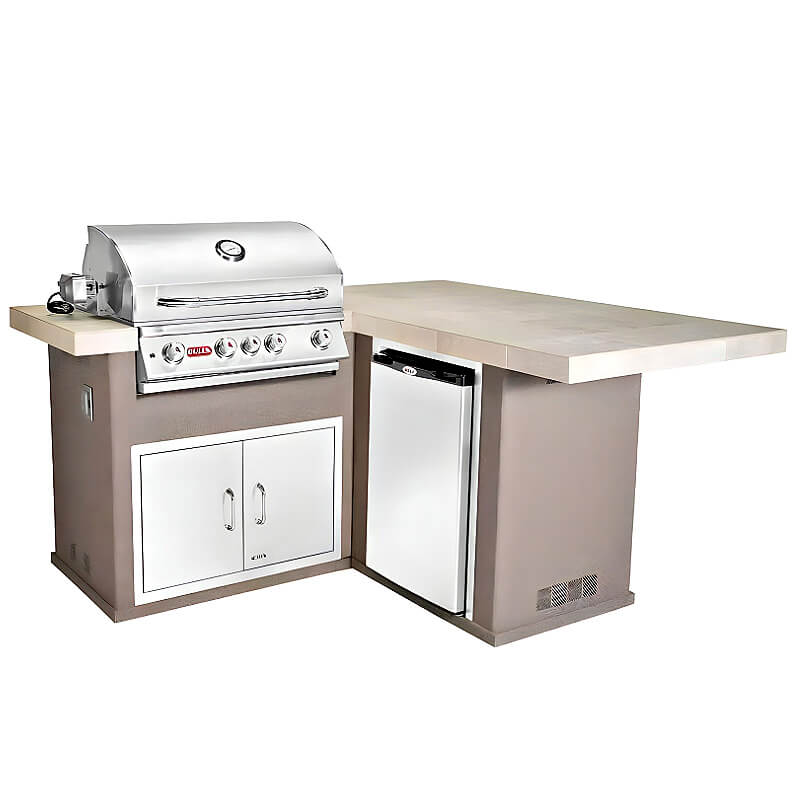 Bull Little Q L-Shaped BBQ Grill Island.
