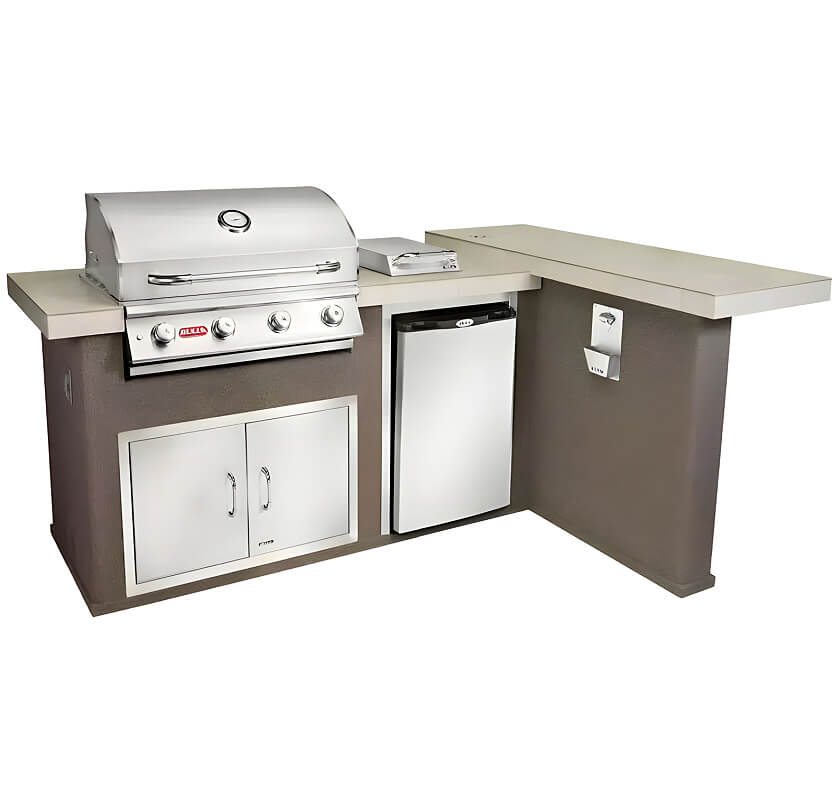 Bull Luxury Q L-Shaped BBQ Grill Island.