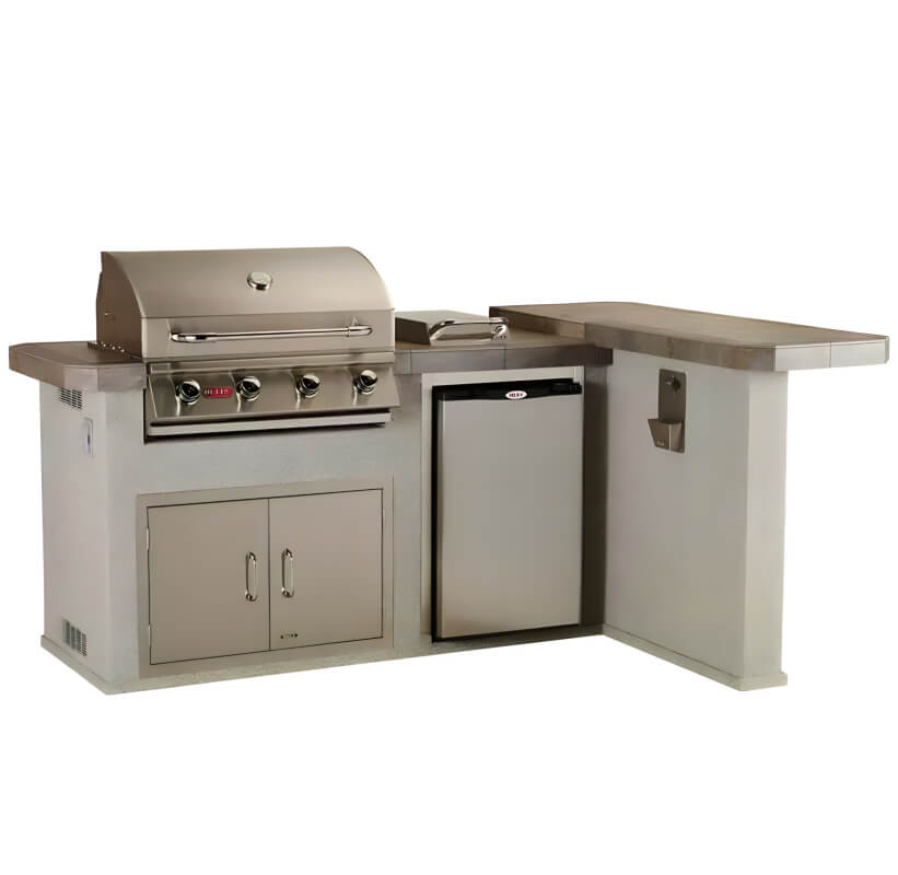 Bull Luxury Q L-Shaped BBQ Grill Island.