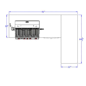 Bull Luxury Q L-Shaped BBQ Grill Island.