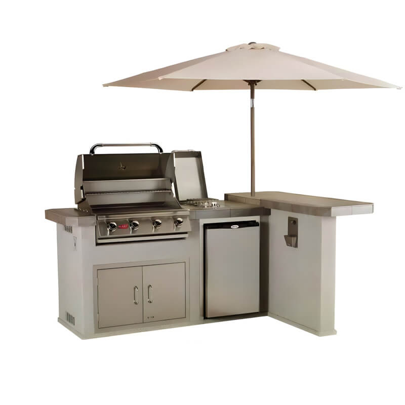 Bull Luxury Q L-Shaped BBQ Grill Island.