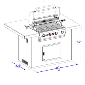 Bull Master Q 5.5 Ft BBQ Grill Island.