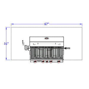 Bull Master Q 5.5 Ft BBQ Grill Island.