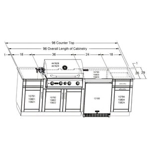 Bull Myrtle Beach 8 Ft Dura Outdoor Kitchen.