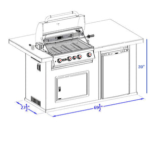 Bull Power Q BBQ Grill Island.