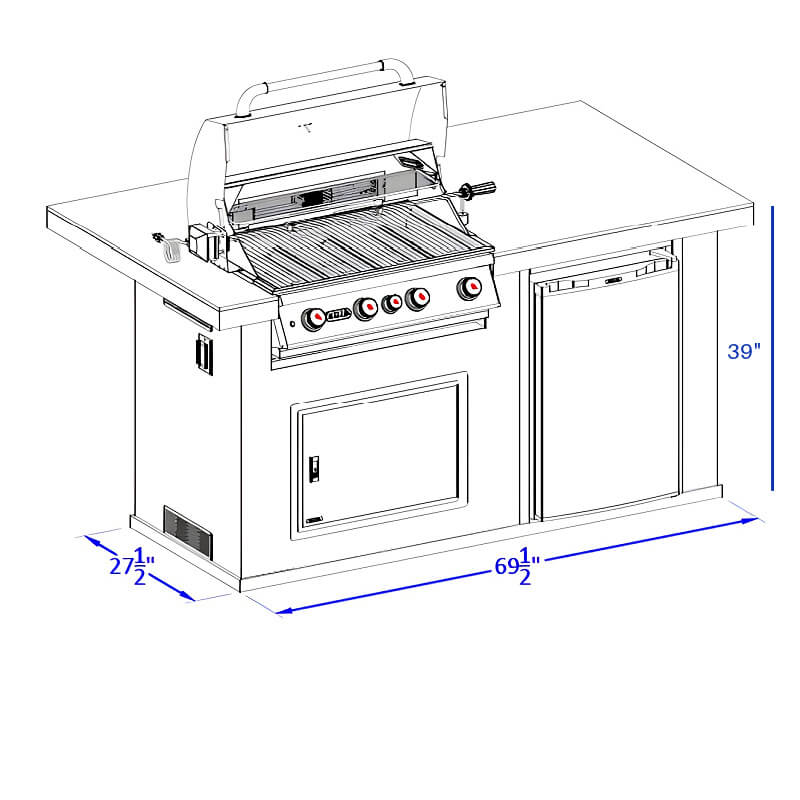 Bull Power Q BBQ Grill Island.