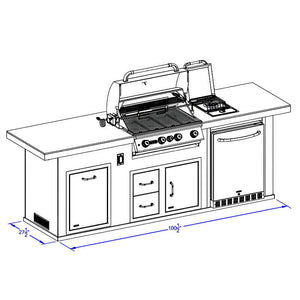 Bull Premier Q 9.5 Ft BBQ Grill Island.