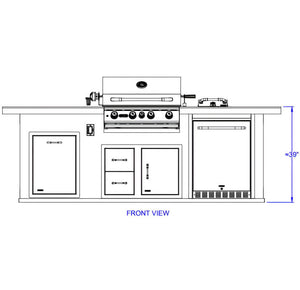 Bull Premier Q 9.5 Ft BBQ Grill Island.