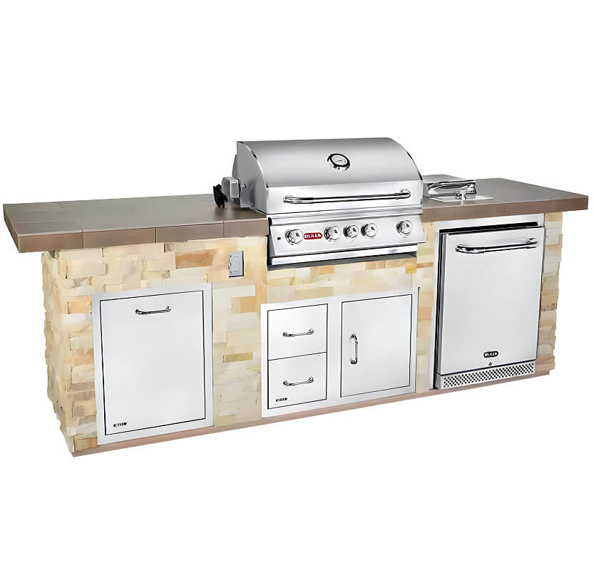 Bull Premier Q 9.5 Ft BBQ Grill Island.