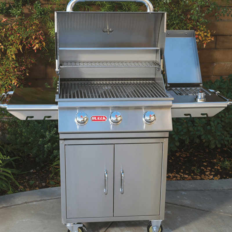 Bull Sidekick Propane Gas Single Side Burner W/ Stainless Steel Lid - 60010.