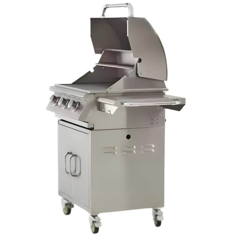 Bull Steer 24 Inch 3 Burner Stainless Steel Freestanding Grill.