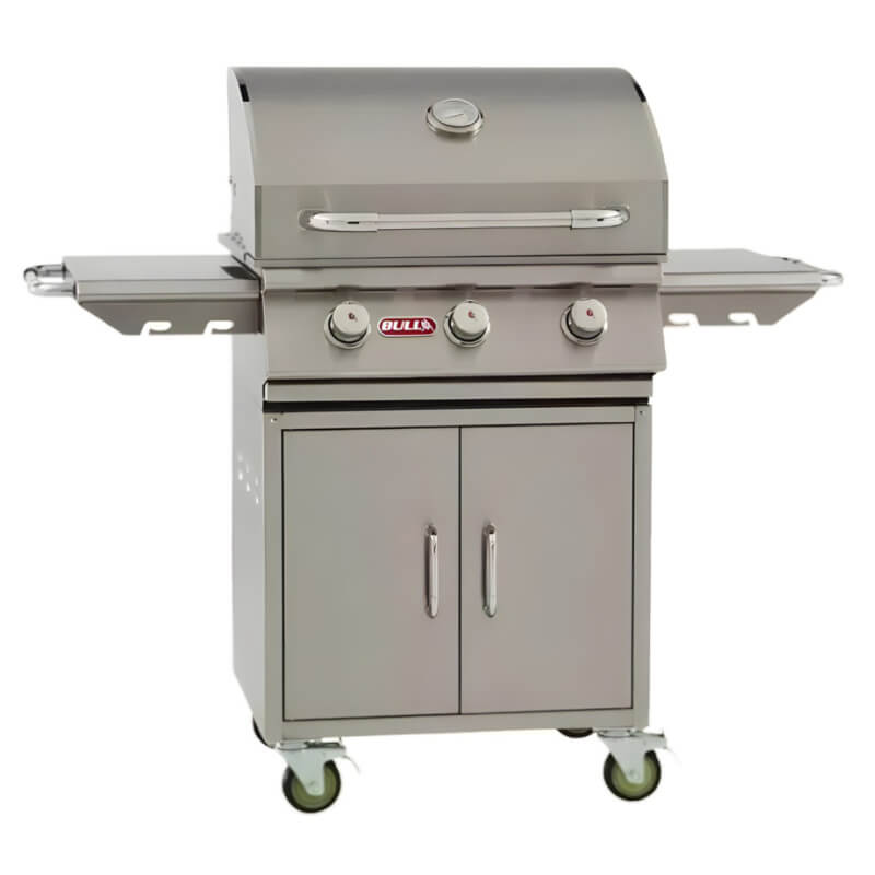Bull Steer 24 Inch 3 Burner Stainless Steel Freestanding Grill.