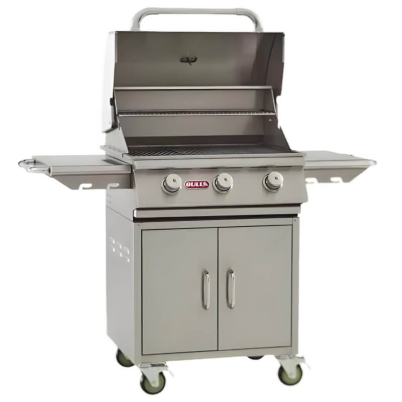 Bull Steer 24 Inch 3 Burner Stainless Steel Freestanding Grill.