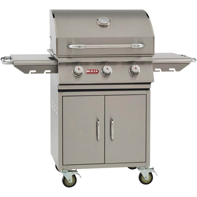 Bull Steer 24 Inch 3 Burner Stainless Steel Freestanding Grill.