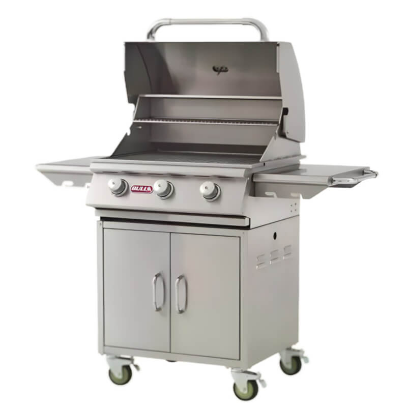 Bull Steer 24 Inch 3 Burner Stainless Steel Freestanding Grill.