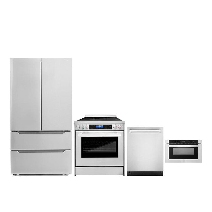 Cosmo Package - 30" Electric Range, Refrigerator with Ice Maker, Dishwasher and Microwave, COS-4PKG-267.
