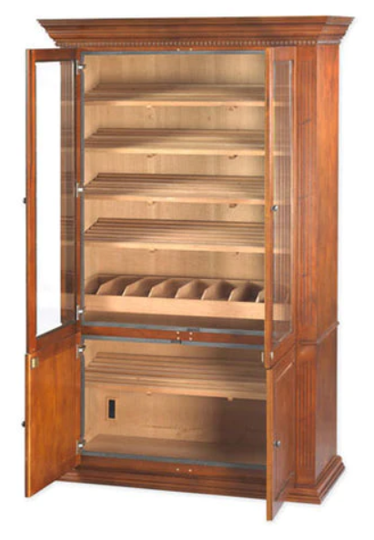 Quality Importers 5000 Ct. Walnut Commercial Humidor Cigar Cabinet in Antique Distressed.