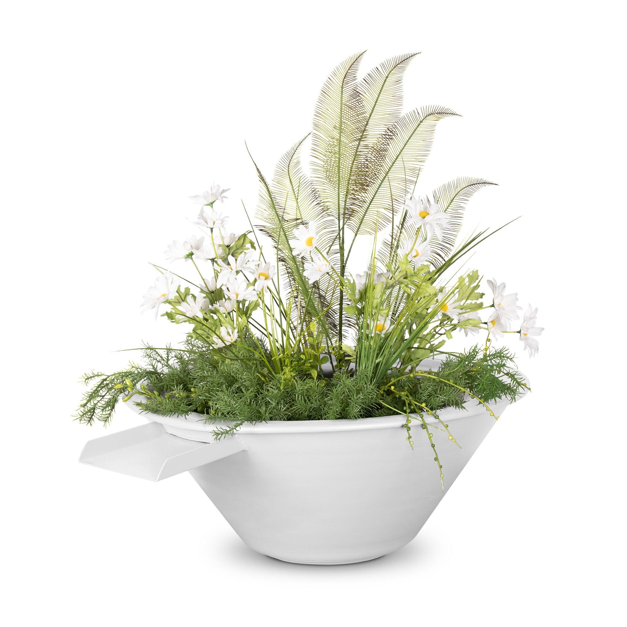 The Outdoor Plus Cazo Powdercoated Steel Planter & Water Bowl.