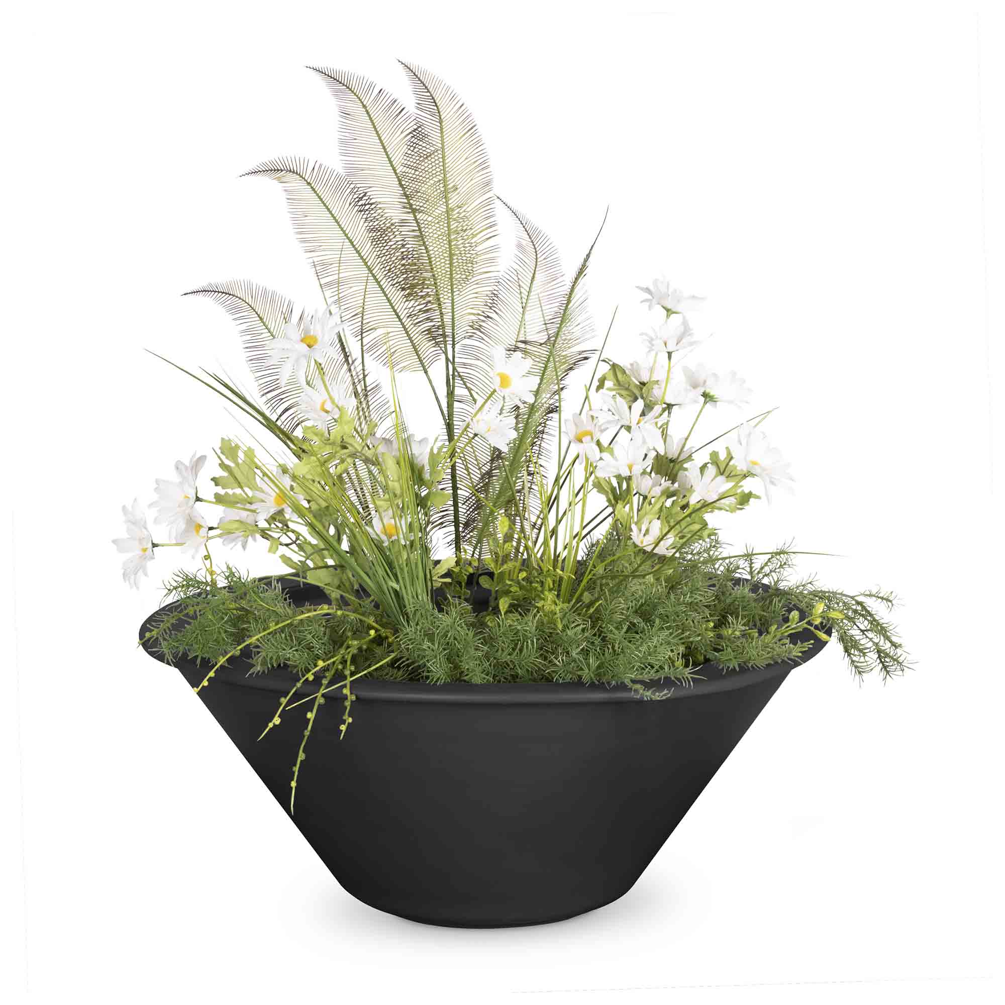 The Outdoor Plus Cazo Powder Coated Steel Planter Bowl.