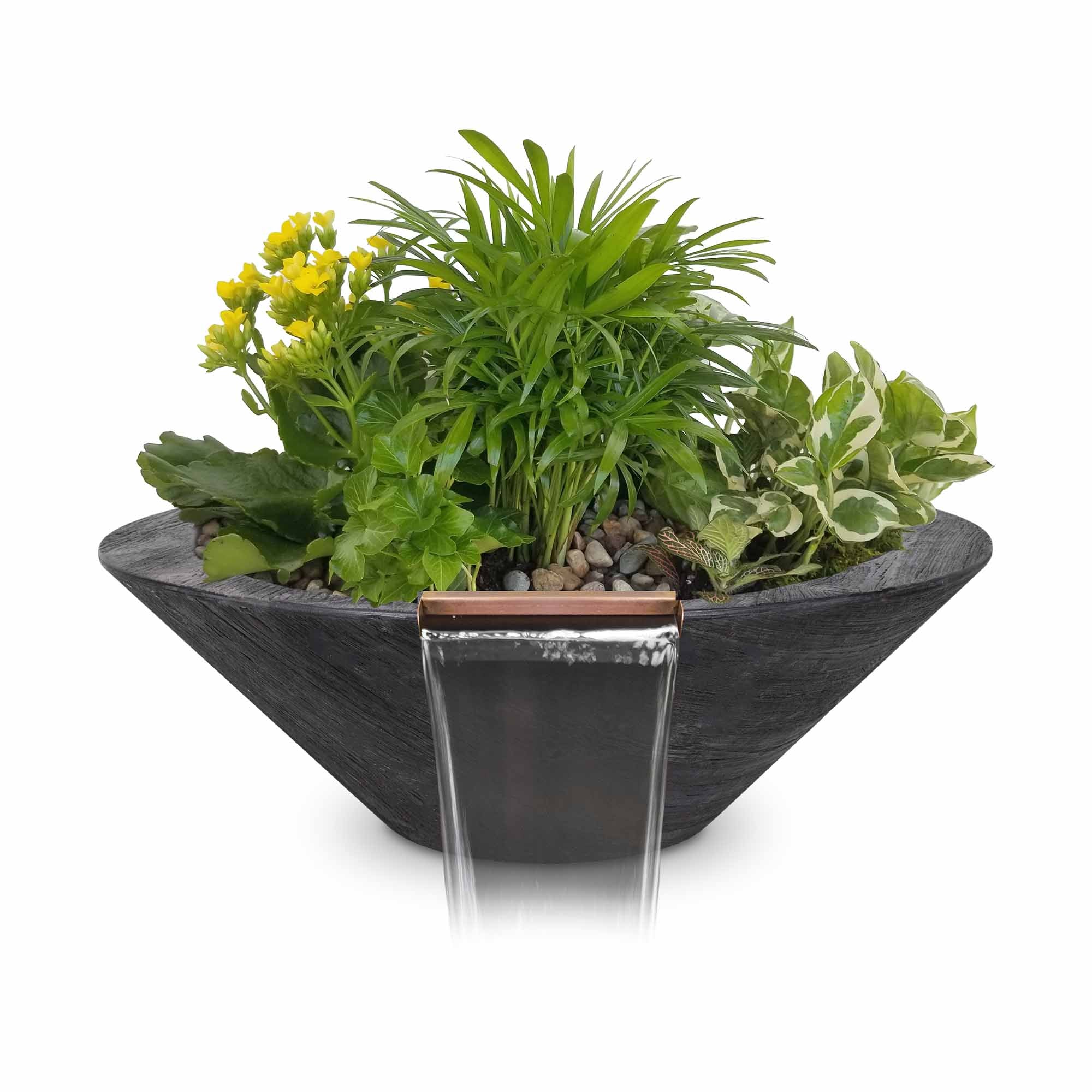 The Outdoor Plus Cazo Wood Grain Concrete Planter & Water Bowl.