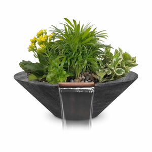 The Outdoor Plus Cazo Wood Grain Concrete Planter & Water Bowl.