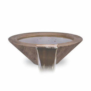 The Outdoor Plus Cazo Wood Grain Concrete Water Bowl.
