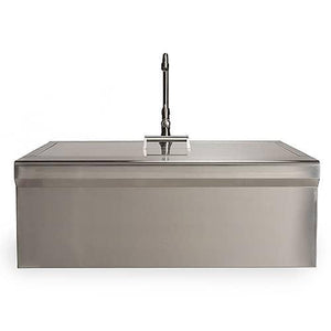 Coyote 30" Stainless Steel Farmhouse Sink With Drain, Faucet, Strainer & Cover - CFHSINK.