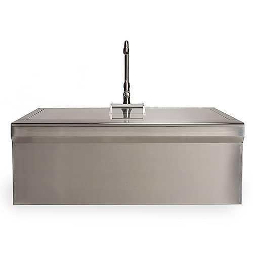 Coyote 30" Stainless Steel Farmhouse Sink With Drain, Faucet, Strainer & Cover - CFHSINK.