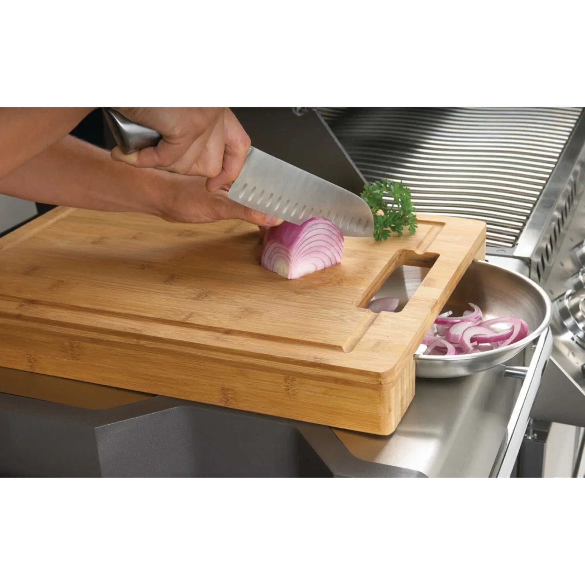 Napoleon 70012 Cutting Board with Stainless Steel Bowls.
