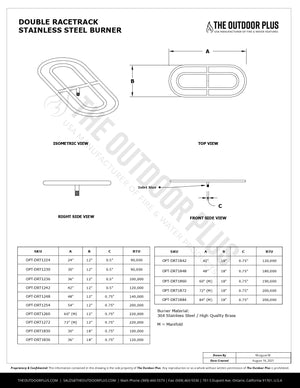 Double Racetrack Stainless Steel Burner by The Outdoor Plus.