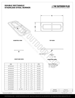 Double Rectangle Stainless Steel Burner by The Outdoor Plus.
