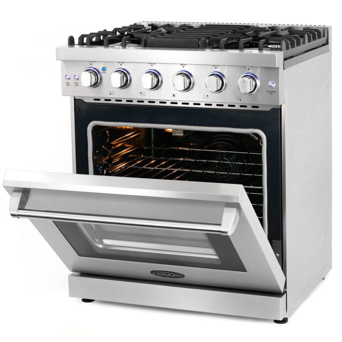 Cosmo Package - 30" Gas Range, Dishwasher and Refrigerator with Ice Maker, COS-3PKG-011