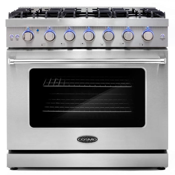 Cosmo Package - 36" Gas Range, Dishwasher and Refrigerator with Ice Maker, COS-3PKG-029