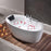 Empava 59 in. Oval Freestanding Jetted Bathtub in White Acrylic (59AIS12)