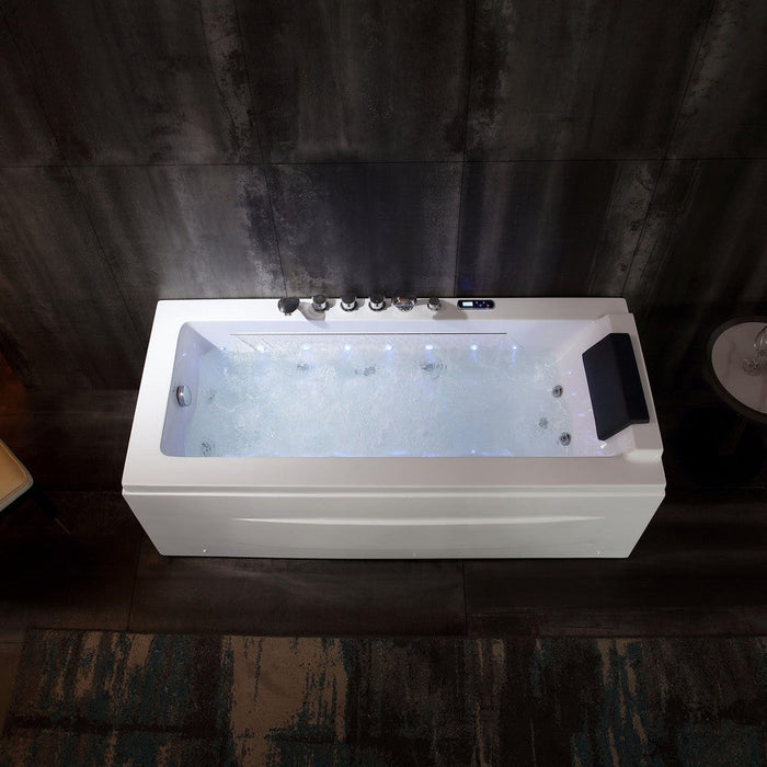 Empava 67 in. Rectangular Jetted Massage and Waterfall Bathtub (67JT351LED)