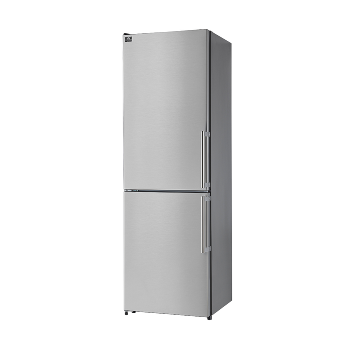 Forno 23.4" 10.8 Cu. Ft. Left Swing Refrigerator with Bottom Freezer in Stainless Steel, FFFFD1778-24LS