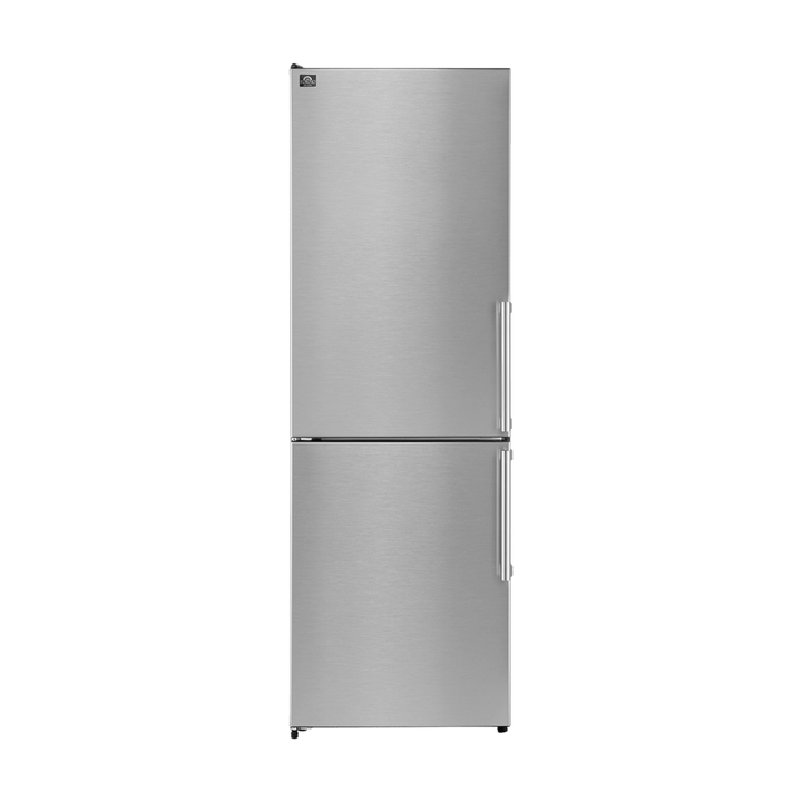 Forno 23.4" 10.8 Cu. Ft. Left Swing Refrigerator with Bottom Freezer in Stainless Steel, FFFFD1778-24LS.