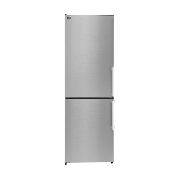 Forno 23.4" 10.8 Cu. Ft. Left Swing Refrigerator with Bottom Freezer in Stainless Steel, FFFFD1778-24LS