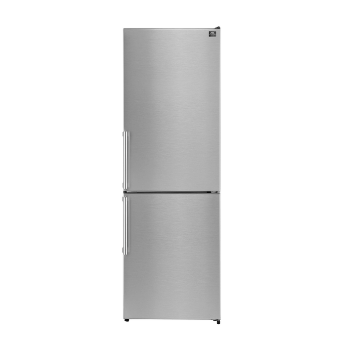 Forno 23.4" 10.8 Cu. Ft. Right Swing Refrigerator with Bottom Freezer in Stainless Steel, FFFFD1778-24RS