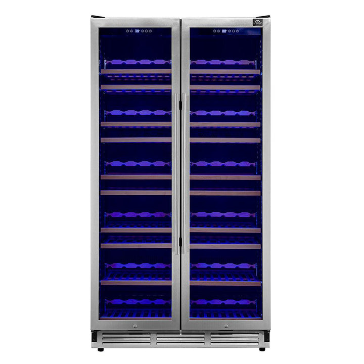 Forno 40" 25.07 cu.ft. 166 Bottle Dual Zone Wine Cooler in Stainless Steel, FWCDR6642-40S.