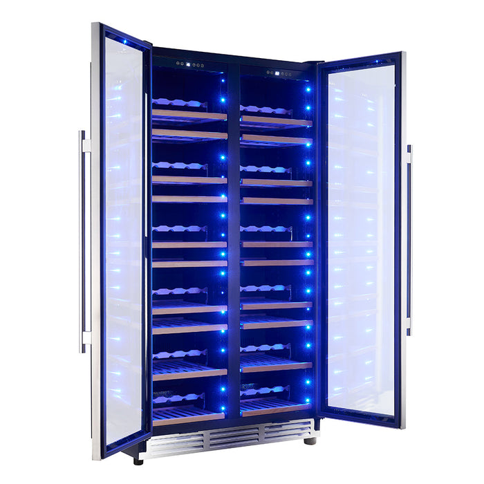 Forno 40" 25.07 cu.ft. 166 Bottle Dual Zone Wine Cooler in Stainless Steel, FWCDR6642-40S