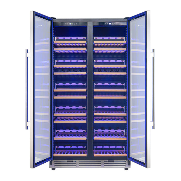 Forno 40" 25.07 cu.ft. 166 Bottle Dual Zone Wine Cooler in Stainless Steel, FWCDR6642-40S