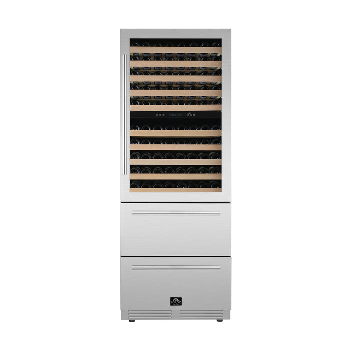 Forno 30" 21.3 cu.ft. 150 Bottle and 252 Can Dual Zone Wine Cooler, FWCDR6697-30S.