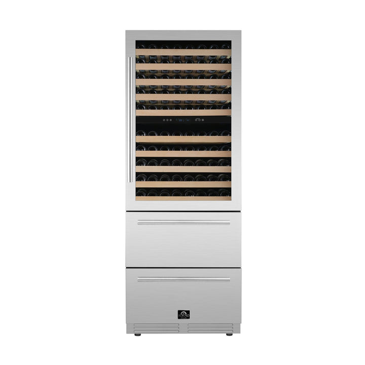Forno 30" 21.3 cu.ft. 150 Bottle and 252 Can Dual Zone Wine Cooler, FWCDR6697-30S.