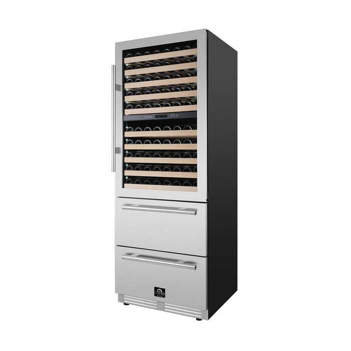 Forno 30" 21.3 cu.ft. 150 Bottle and 252 Can Dual Zone Wine Cooler, FWCDR6697-30S