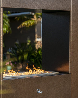 The Outdoor Plus Williams Outdoor Fireplace - Powder Coated Metal.